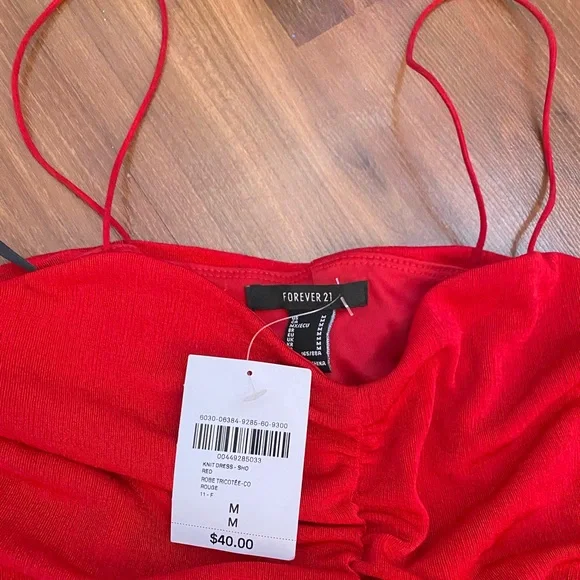 Forever 21 Red Ruched Ruffled Mini Dress - Picture 4 of 4